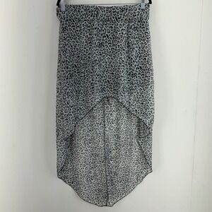 Urban Rose Women Large Gray Edgy Leopard Print Skirt Maximalist Boho Festival